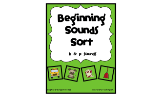 B and P Beginning Sounds Sort Activity