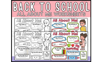 Back To School Activities: All About Me Worksheets