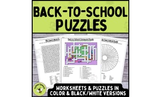 Back to School Activities Word Puzzles and Brain Teasers
