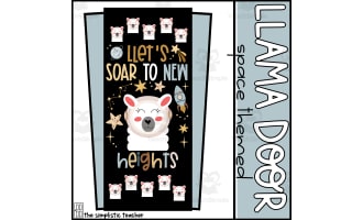 Back to School Bulletin Board Llama Space Themed