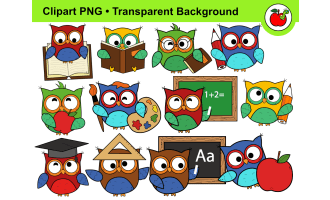 Back to School Clipart – Owl Clipart – Classroom Clipart PNG