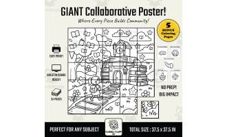 Back to School Collaborative Poster Book Schoolhouse Art K-5