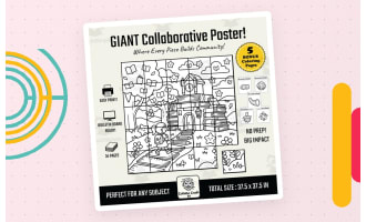 Back to School Collaborative Poster Book Schoolhouse Art K-5