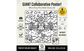Back to School Collaborative Poster Dream Schoolhouse Art K-5