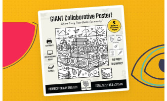 Back to School Collaborative Poster Pencil Car Art K-5