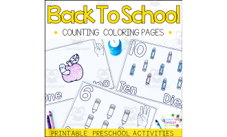 Back to School Coloring Pages Preschool Math Counting and Color Sheets