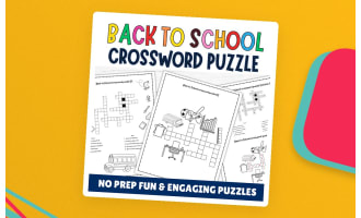 Back To School Crossword Puzzles, First Day of School Worksheet