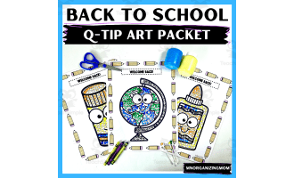 Back to School Cuties Q-Tip Art Packet