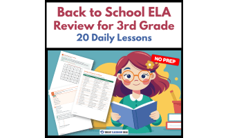 Back to School ELA Review for 3rd Grade | 20 Daily Lessons