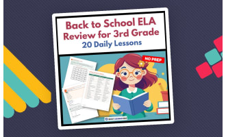 Back to School ELA Review for 3rd Grade | 20 Daily Lessons