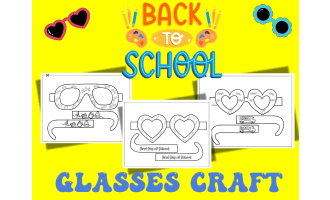 Back to School Glasses Craft | First Day of School Coloring & Wearable