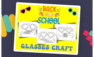 Back to School Glasses Craft | First Day of School Coloring & Wearable