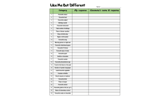 Back to School Icebreaker: Like Me But Different