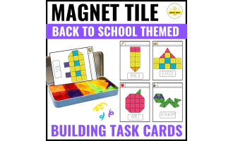 Back to School Magnetic Magnet Tile Task Cards Building | Fine Motor