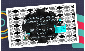 Back to School Math Review Task Cards for 5th Grade