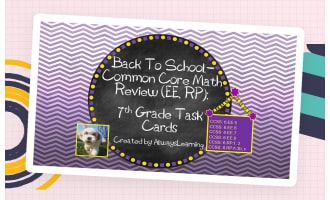 Back to School Math Review Task Cards for 7th Grade