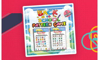 Back to School Patterns Worksheets Math Center Activity Kindergarten