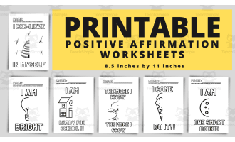 Back To School Positive Affirmation Worksheets