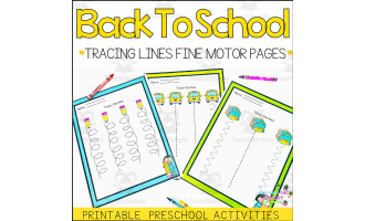 Back to School Preschool Tracing Lines Fine Motor Worksheets