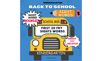 Back to School: Sight Words - First 20 Fry's Words