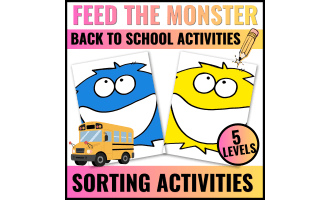 Back to School Sorting Activities Kindergarten - Classifying | Feed th