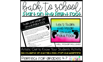 Back to School Start Off on the Right Foot Get to Know You Activity