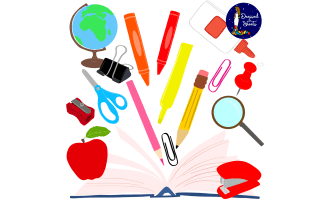 Back to School Supplies Clip Art