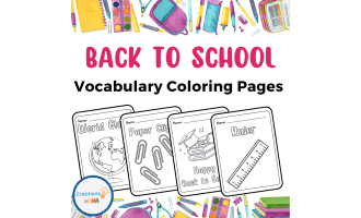 Back to School Vocabulary Coloring Pages for Kids