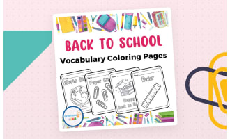 Back to School Vocabulary Coloring Pages for Kids