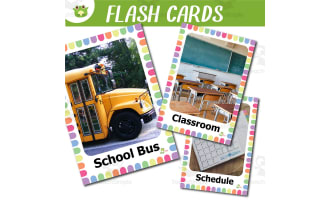 Back to School Vocabulary Flashcards with Real Photos for Preschool