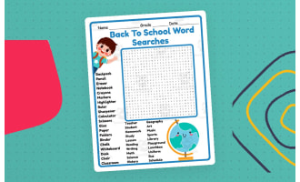 Back to School Word Search 2rd 3th 4th 5th Grade worksheet activity