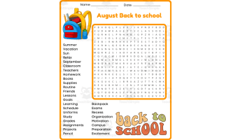 Back to school word search wordsearches august 1st day of school