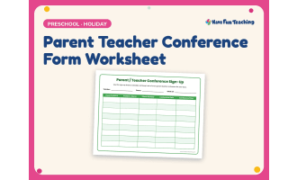 Back to School Worksheet: Parent Teacher Conference Form – Preschool