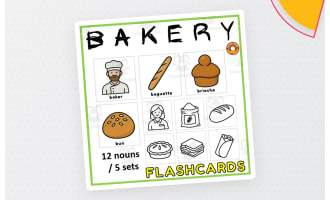 Bakery Flash Cards Vocabulary Resource