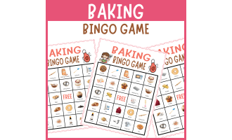 Baking cooking kitchen culinary life skills bingo game activities
