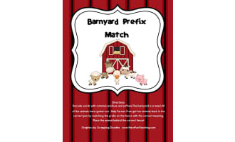 Barnyard Prefix Matching Activity