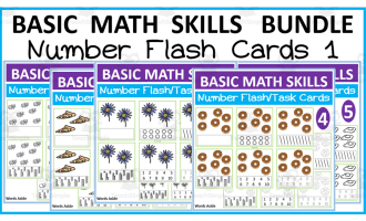 Basic Math Skills | Number Flash Task Cards BUNDLE 1