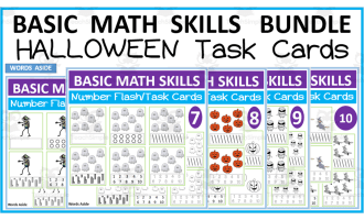 Basic Math Skills | Number Flash Task Cards HALLOWEEN