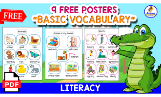 BASIC VOCABULARY POSTERS | 9 FREE POSTERS