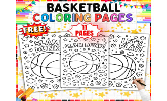 Basketball Coloring Pages - 11 Printable Coloring Sheets for Kids K-5