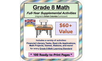BC Grade 8 Math: Full-Year 8th Grade Real World Math Worksheets