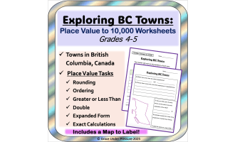 BC Towns' Populations: Place Value Worksheets Applied Math