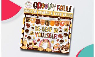 Be-leaf in Yourself: Retro Fall Bulletin Board or Door Decor Kit