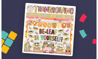 Be-leaf in Yourself!: Thanksgiving Bulletin Board or Door Decor Kit