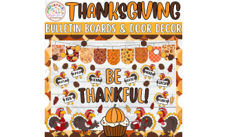 Be Thankful!: Thanksgiving & Fall Bulletin Board or Door Decor Kit