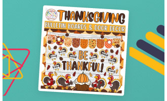Be Thankful!: Thanksgiving & Fall Bulletin Board or Door Decor Kit