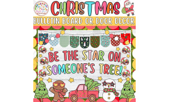 Be the Star: Retro Christmas Bulletin Board or Door Decor Kit