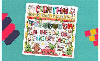 Be the Star: Retro Christmas Bulletin Board or Door Decor Kit