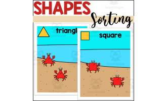 Beach 2D Shapes Sorting Mats