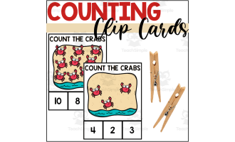 Beach Counting to 10 Clip Cards